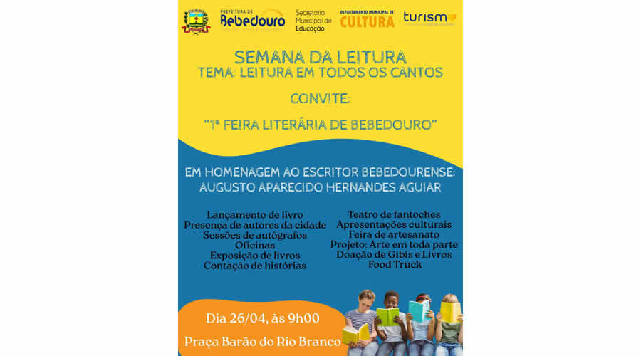 1ª Feira Literária acontece no sábado(26/04)